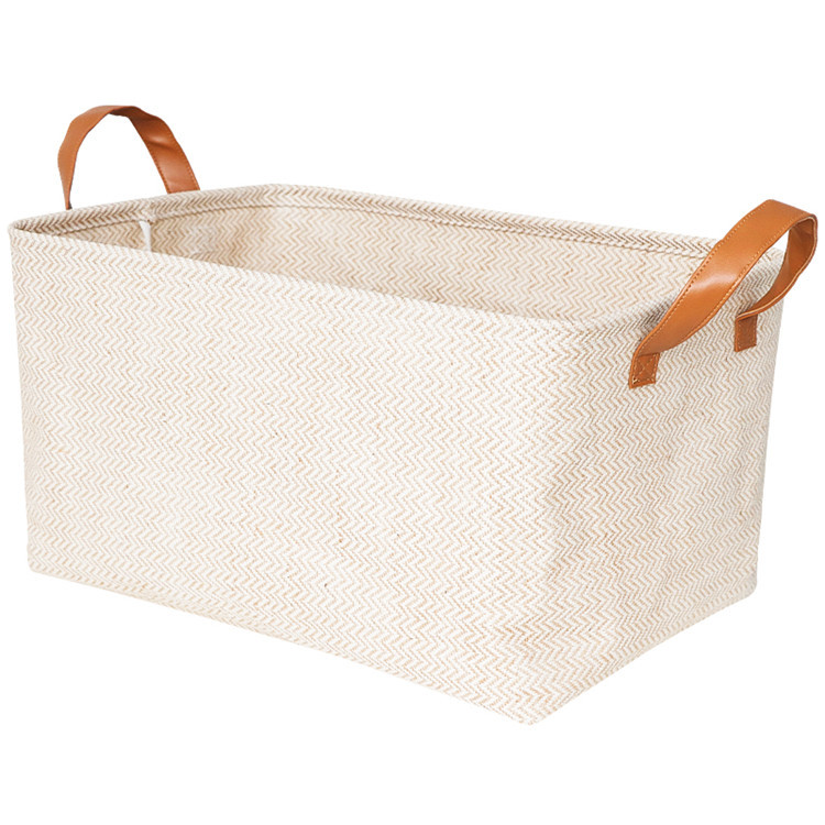 Suministro directo de fábrica suministro transfronterizo simple tejido yute tela de almacenamiento plegable cesta de almacenamiento armario de almacenamiento