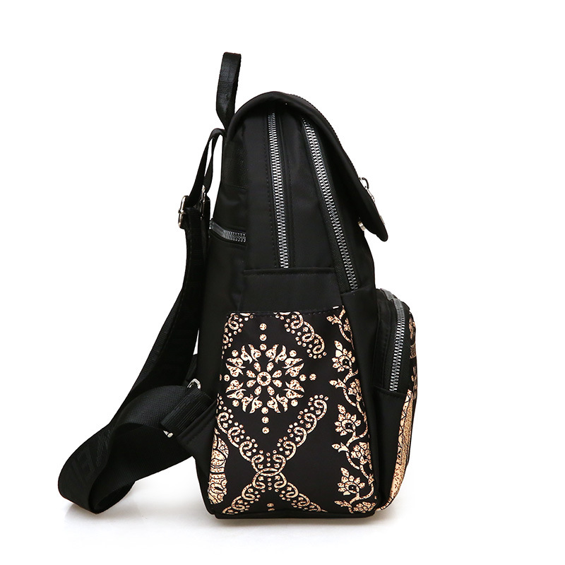 Estilo étnico chino de moda patrón impreso mochila de las mujeres de tela Oxford viaje de ocio ligero de gran capacidad mochila