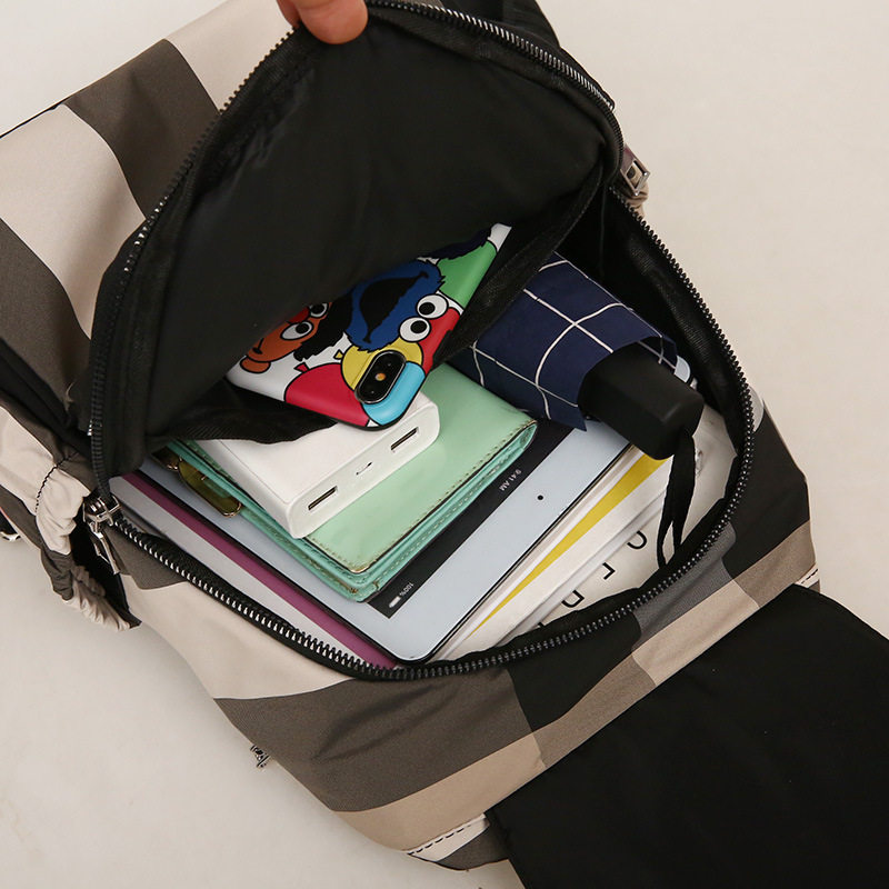 Mochila de tela Oxford para mujer 2020 primavera nuevo estilo coreano casual bolsa de lona pequeña mochila a cuadros estilo británico mochila