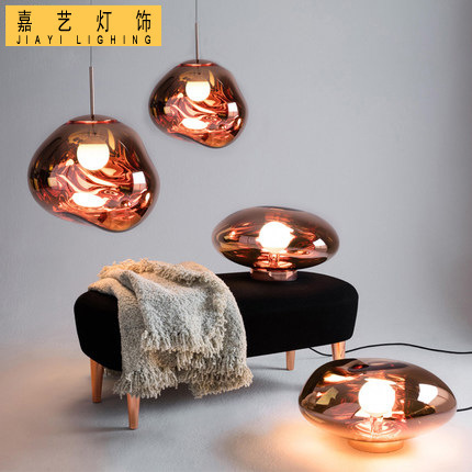Post-modern lava Chandelier Creative simple restaurant coffee shop bar living room lamp aisle shaped glass lamp