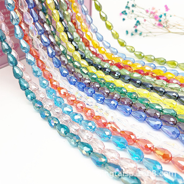 Glass drip beads drop-shaped cross-section crystal beads shoes and…