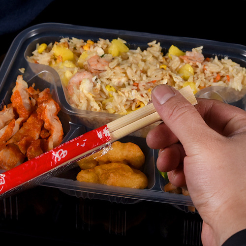 Disposable chopsticks individually packed for restaurant takeout, convenient home-use bamboo chopsticks with double-sided handle