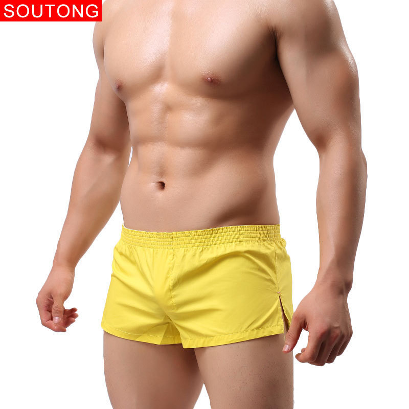 Cool Men's Home Pants Sexy Low Waist Boxer Shorts Plain Cotton Casual Shorts Manufacturer Wholesale Cool Men's Home Pants Sexy Low Waist Boxer Shorts Plain Cotton Casual Shorts Manufacturer Wholesale