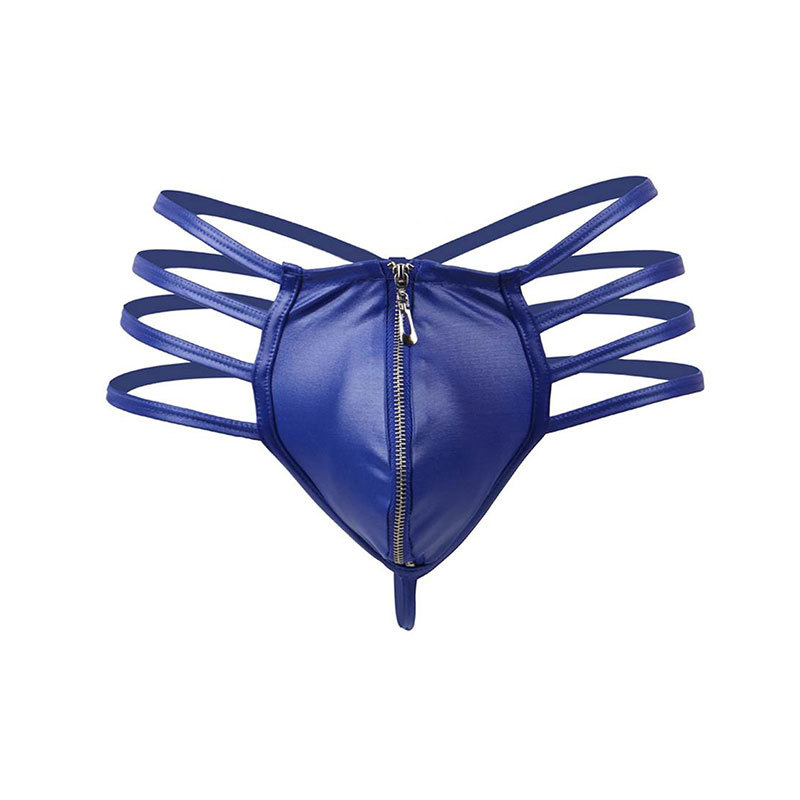 Comercio exterior más el tamaño de los hombres de ropa interior sexy de cuero de imitación boxeador ropa interior de cintura baja sexy cremallera libre entrega de una sola pieza 068