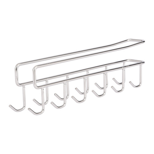 Hole-free kitchen stainless steel lower hook wholesale multi-functional drain cup holder double row traceless storage coffee cup holder