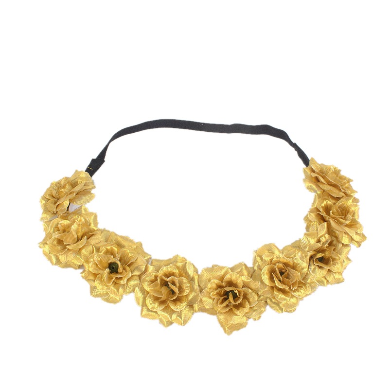 Nueva Europa y América vacaciones junto al mar accesorios para el cabello FIESTA DE Halloween Garland oro plata flor tocado banda de pelo para las mujeres