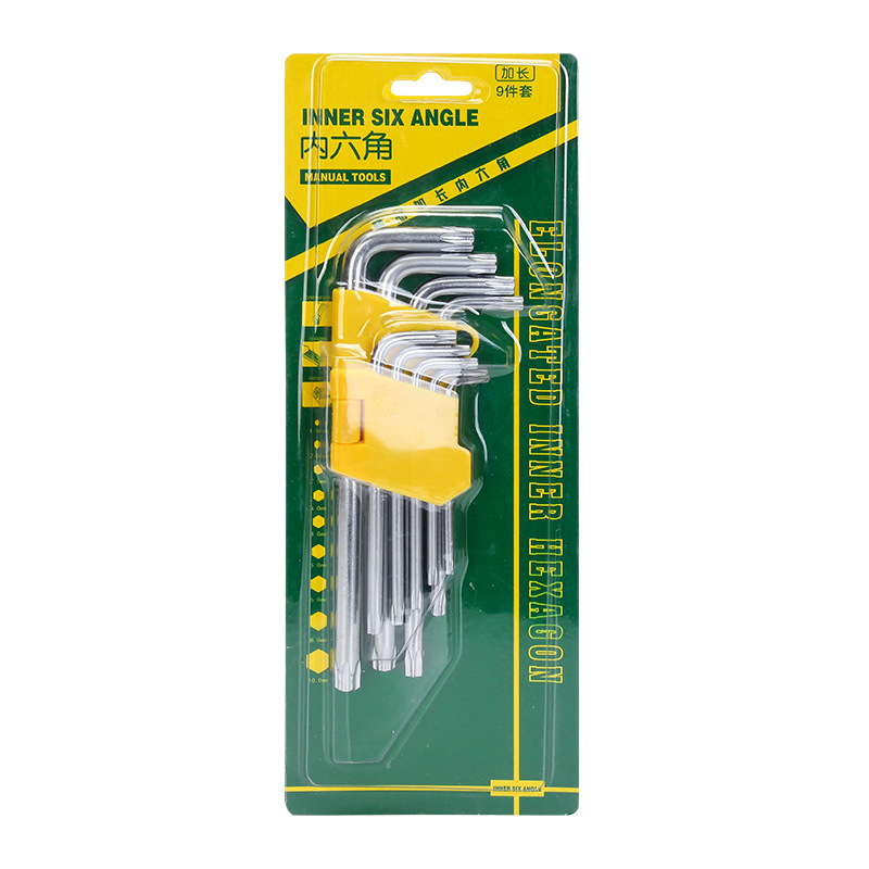 Fábrica al por mayor 40 Luo cabeza de bola de acero hexagonal llave 9 piezas conjunto mate tipo estrella hexagonal socket Super duro