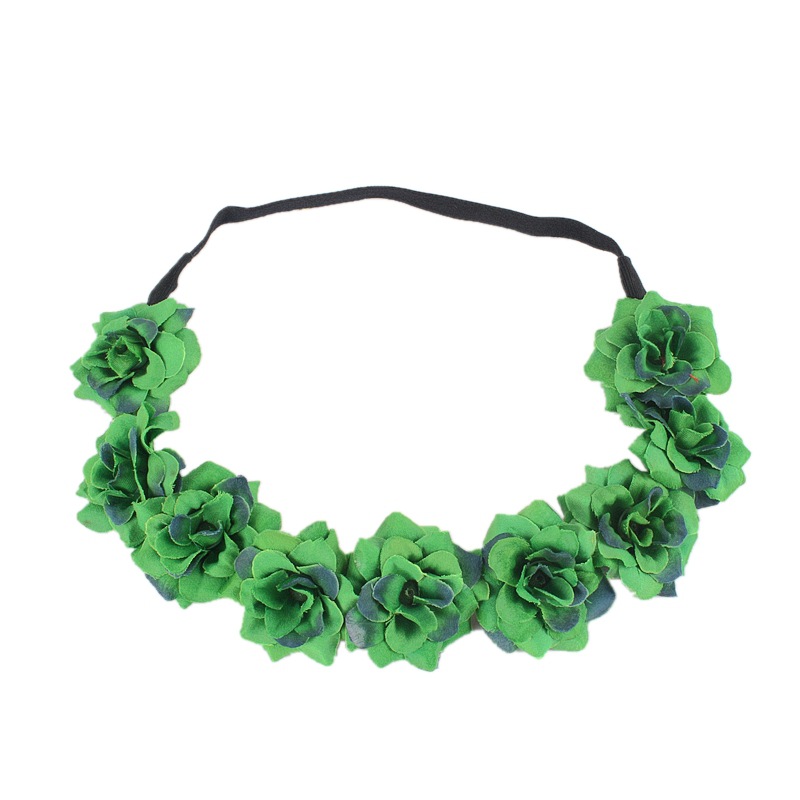 Nueva Europa y América vacaciones junto al mar accesorios para el cabello FIESTA DE Halloween Garland oro plata flor tocado banda de pelo para las mujeres