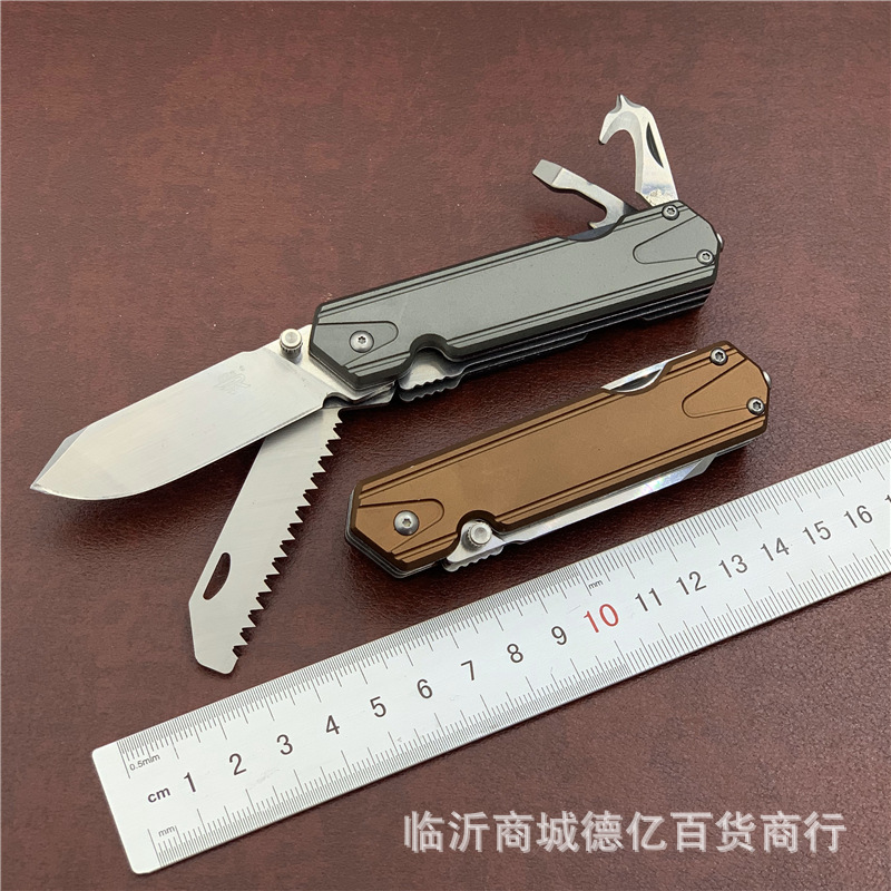 三刃木7117户外刀双刃多功能钥匙扣小刀折刀折叠刀袖珍便携水果刀