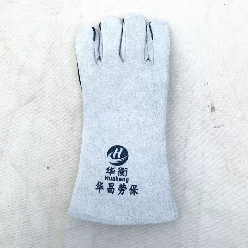 厂家供应全牛皮电焊手套 耐磨耐高温焊工手套 劳保隔热防护手套