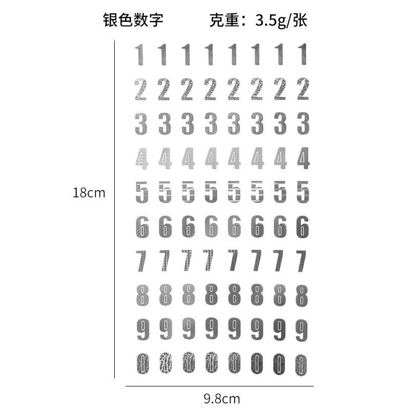 Cuenta DE LA MANO decoración diario pegatinas Amazon pegatinas transfronterizas 6 opciones Dorado estampado de plata letras y números pegatinas DIY álbum