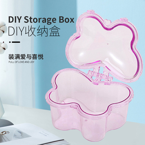 Cross-border children's handmade toy box DIY jewelry box base jewelry box transparent plastic box storage box wholesale