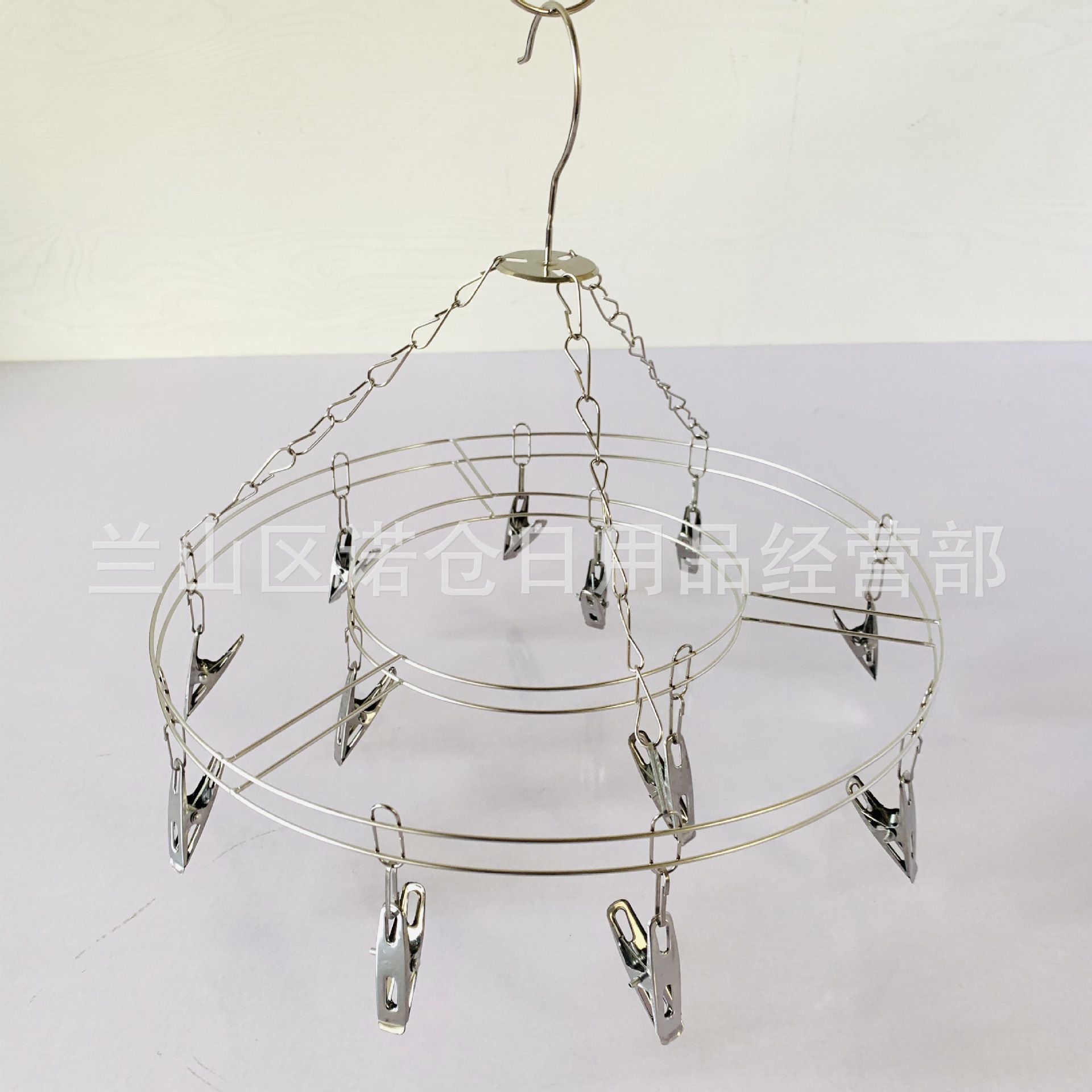 Disc double layer 12 socks clip Linyi five yuan department store drying rack household stainless steel drying clip wholesale