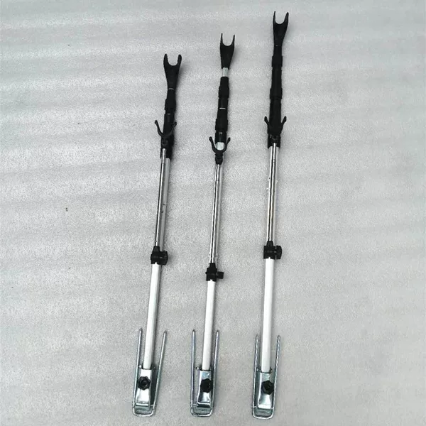 Aluminum Alloy Three-Section and Four-Section Turret Bracket with Ground Insertion 1.5— 2.1m Retractable Positioning Fishing Rod Bracket