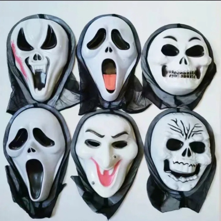 Fabricantes de máscaras de terror de Halloween en stock, accesorios de ropa, máscaras de esqueleto, máscaras de carnaval, máscaras de grito
