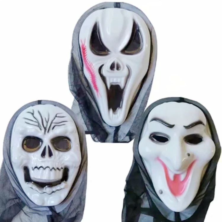 Fabricantes de máscaras de terror de Halloween en stock, accesorios de ropa, máscaras de esqueleto, máscaras de carnaval, máscaras de grito
