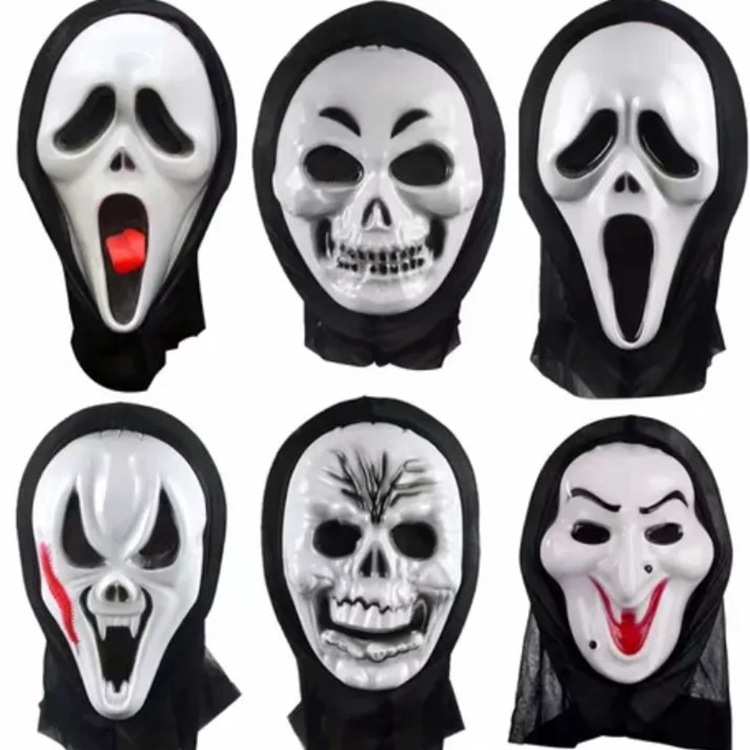Fabricantes de máscaras de terror de Halloween en stock, accesorios de ropa, máscaras de esqueleto, máscaras de carnaval, máscaras de grito