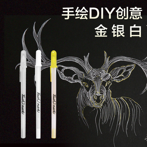 Manufacturer Touchmark highlight pen white hand-painted design DIY creative highlight pen office stationery