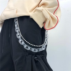 Original Design National Trend High Street Functional Pants Chain Transparent Acrylic Safety Clip INS Men and Women Fashion Hip-Hop Pants Chain
