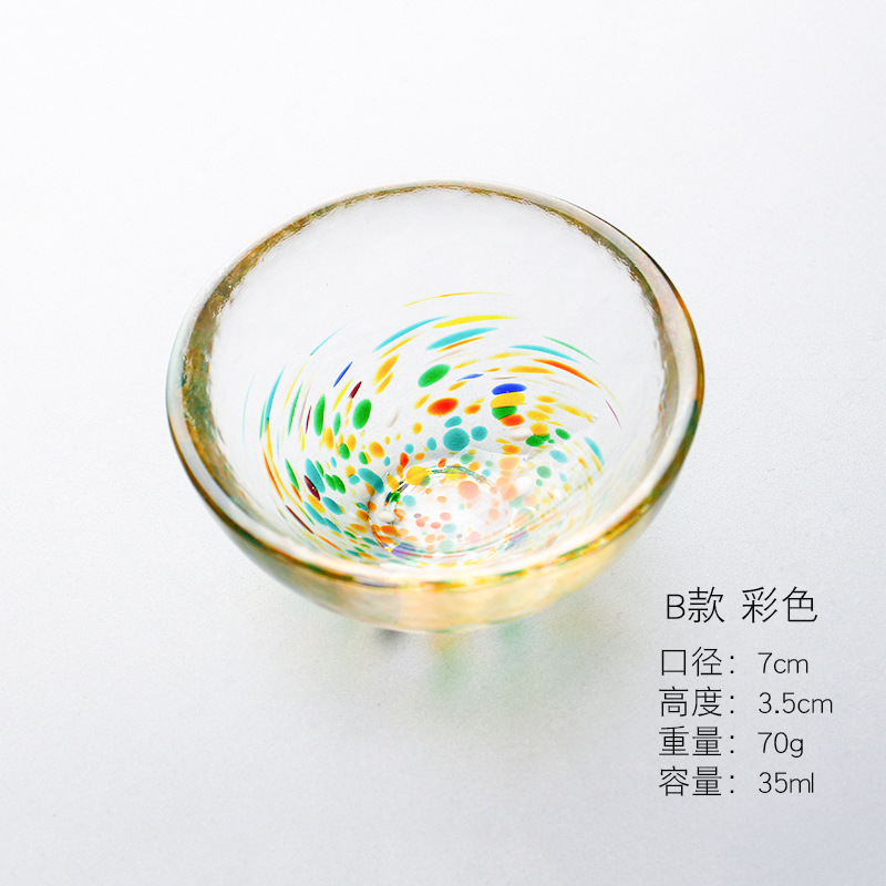 Venta directa de fábrica nuevo color gota de agua vidrio sola taza de té creativo japonés té Kung Fu juego de té maestro sola taza