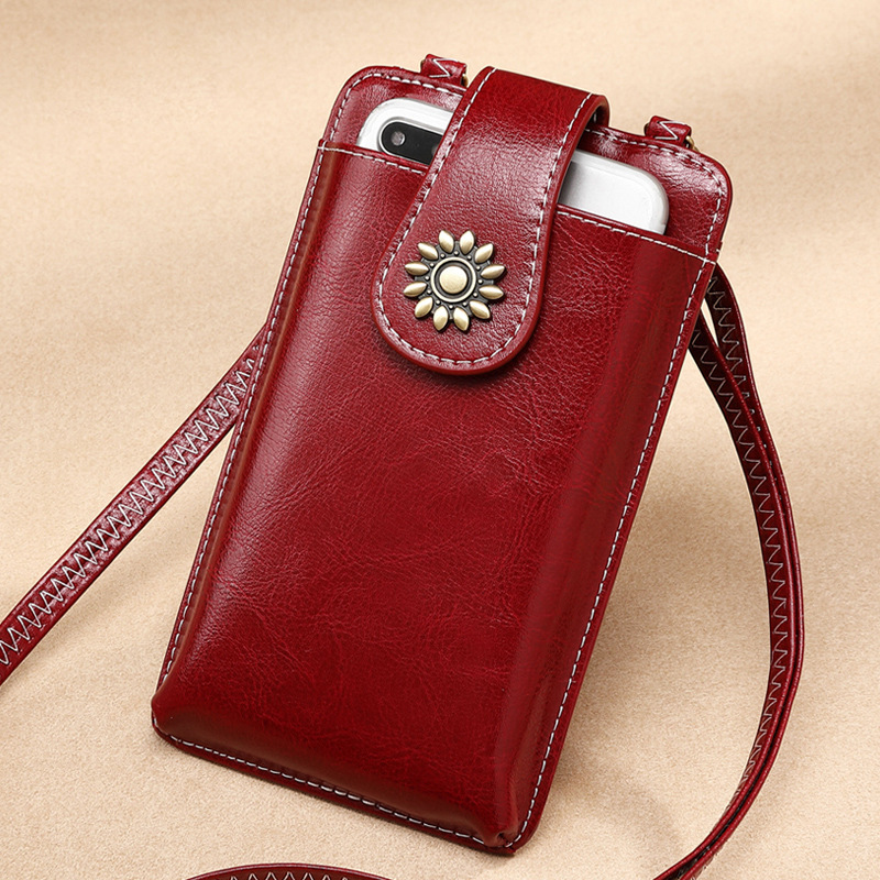 Bolso del teléfono móvil de las mujeres crossbody mini bolso de piel de vaca bolso del teléfono móvil portátil monedero de la moneda del verano