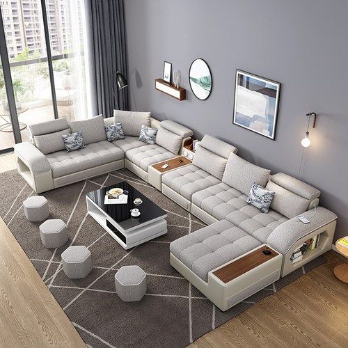 Technology cloth latex sofa living room combination modern simple household fabric sofa large and small apartment cloth sofa sofa