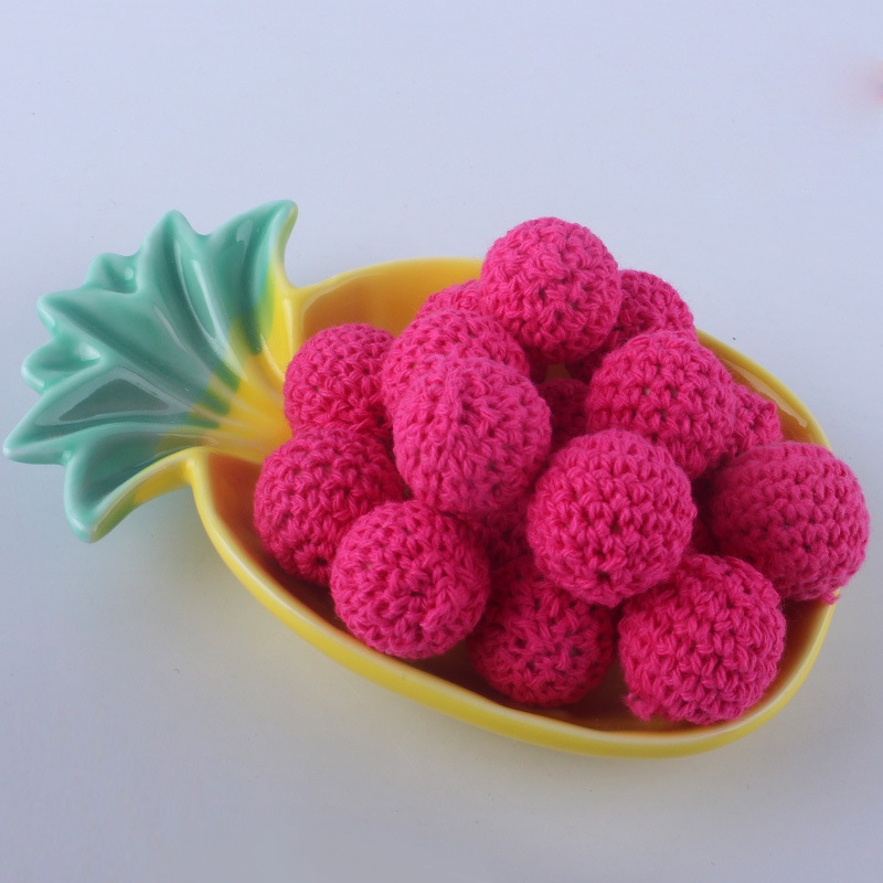 16mm de madera de algodón crochet lana Bola de comercio exterior DIY accesorios de la joyería de bolas de algodón AliExpress Amazon