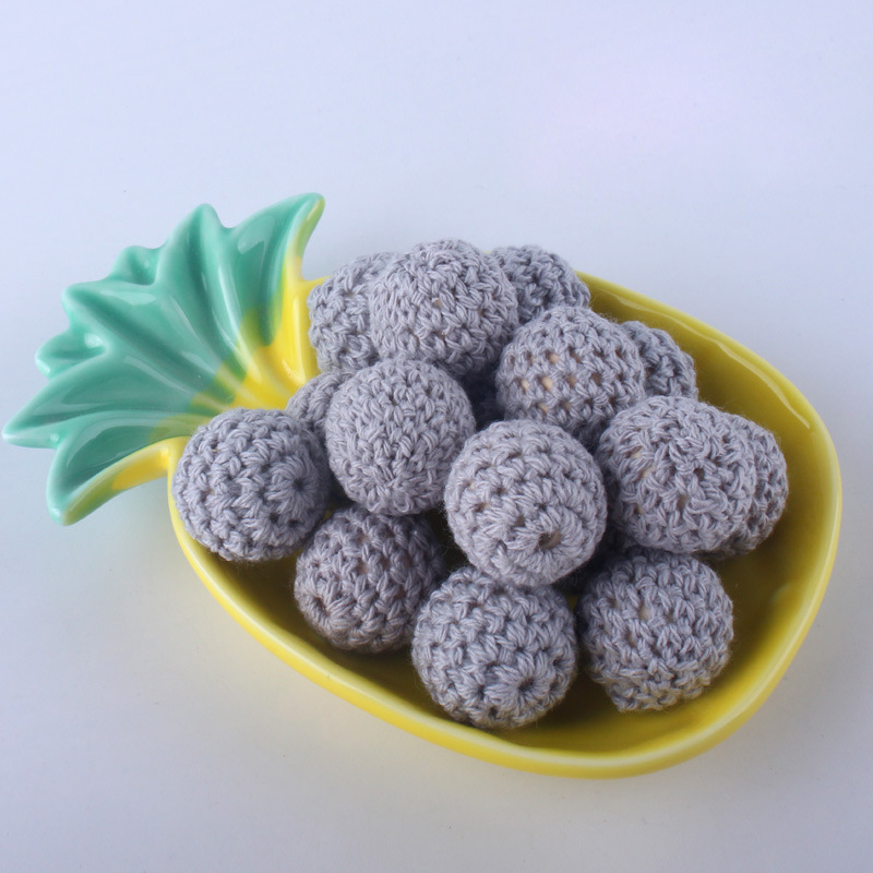 16mm de madera de algodón crochet lana Bola de comercio exterior DIY accesorios de la joyería de bolas de algodón AliExpress Amazon