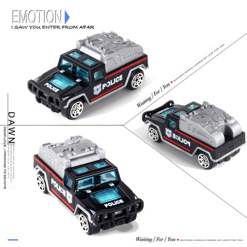 Alloy car model toy car simulation police car for children and boys metal 1:64 car cake ornaments