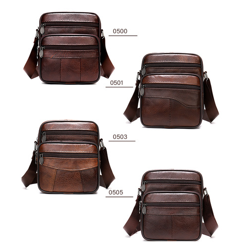 Marlute Men's Genuine Leather Crossbody Bag, Men's Vertical Style Top Layer Cowhide Casual Shoulder Crossbody Bag, Dropshipping Men's Bag