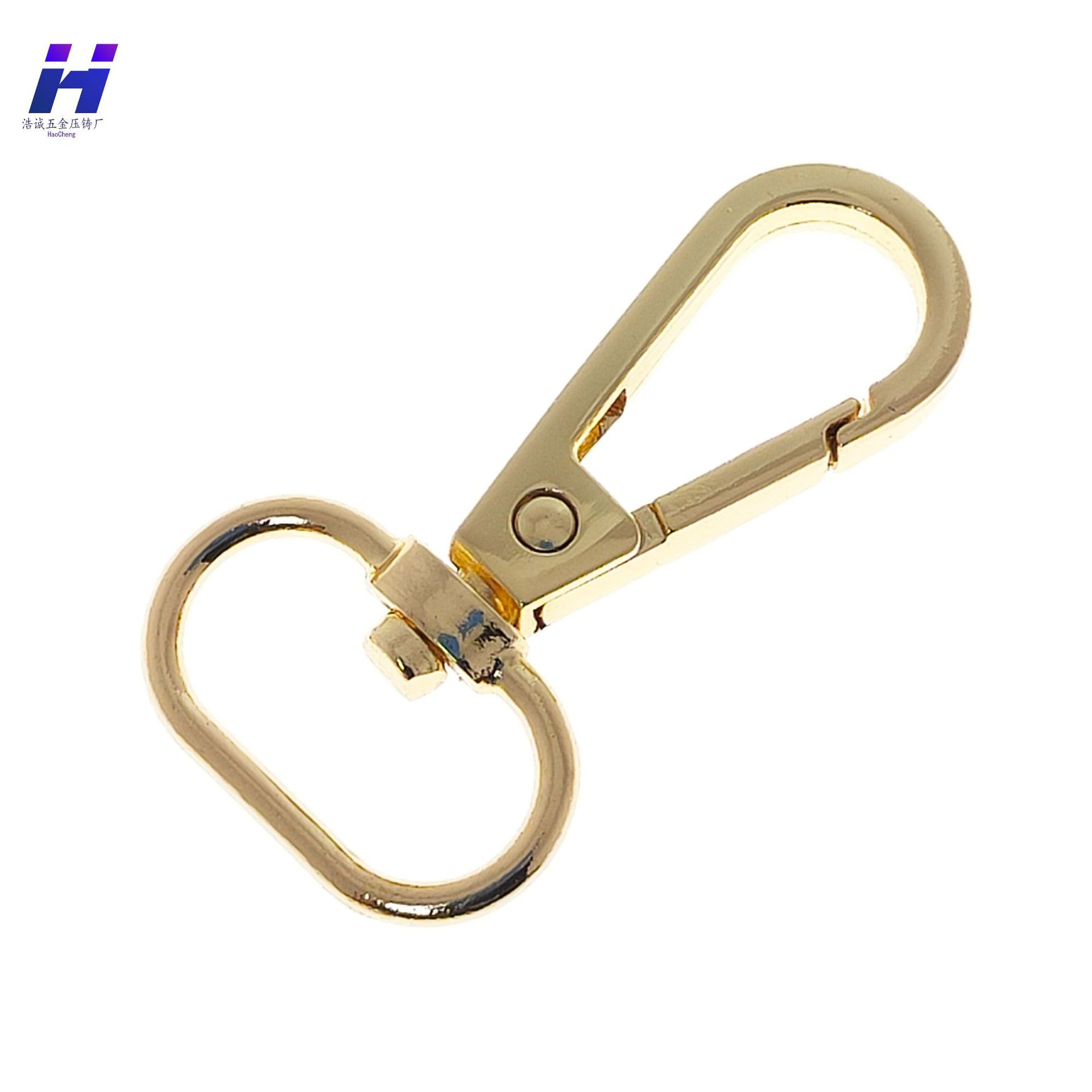 공장 직접 수하물 의류 하드웨어 액세서리 금속 후크 아연 합금 개 체인 키 체인 교수형 로프 버클