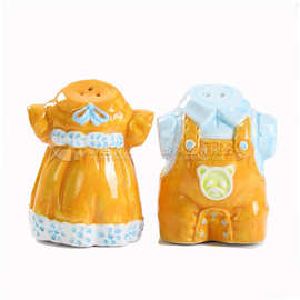 出口外销陶瓷卡通调料罐彩绘工艺品厨房调料罐 厨房用品厂家批发