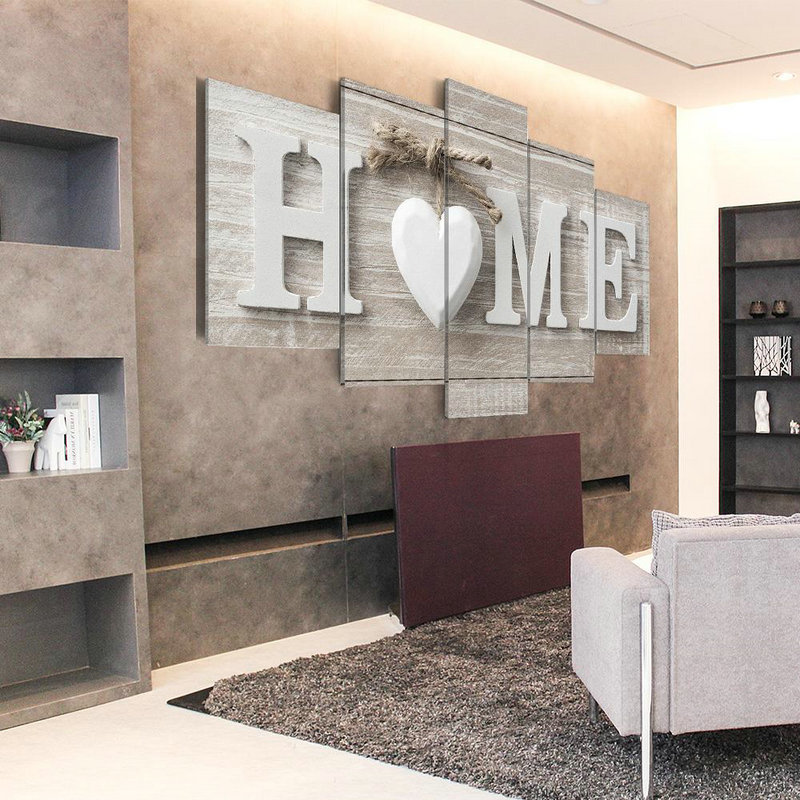 Modern minimalist five-Joint love HOME abstract spray painting creative sofa background wall decorative painting hanging painting oil painting Modern minimalist five-Joint love HOME abstract spray painting creative sofa background wall decorative painting hanging painting oil painting