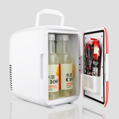 4L Car Home Dual-Purpose Small Dormitory Household Refrigerator 4-Liter Car Mini Cool and Warm Mini Fridge, Not for Freezing