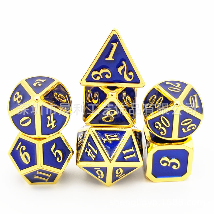Dungeons & Dragons Dnd Tabletop Game Dice Multi-sided Metal 7-piece...