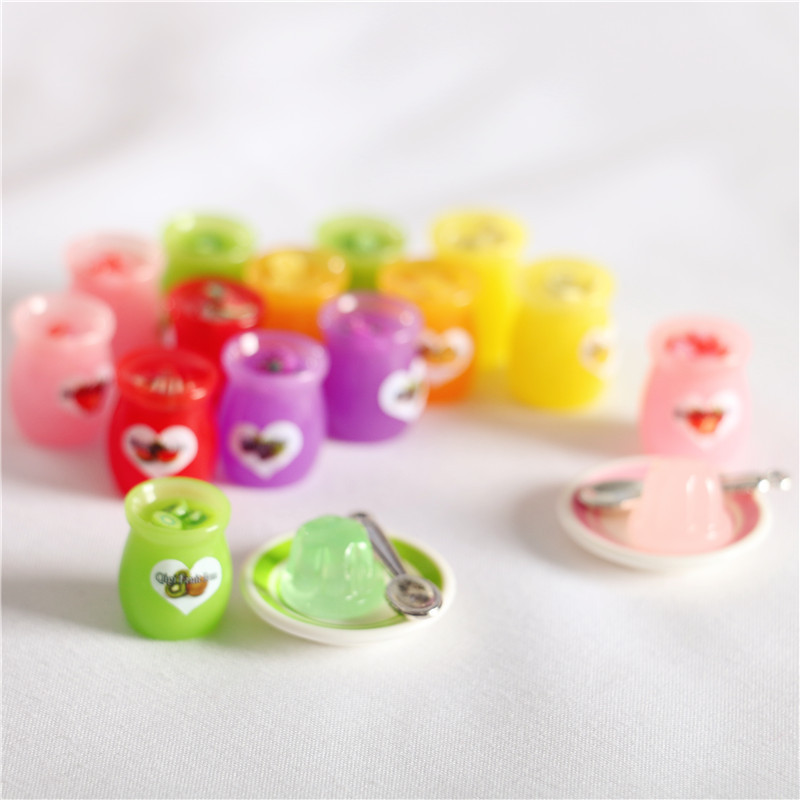 Dollhouse娃娃屋微縮食玩模型拍攝道具 微景觀擺件迷妳軟陶水果醬