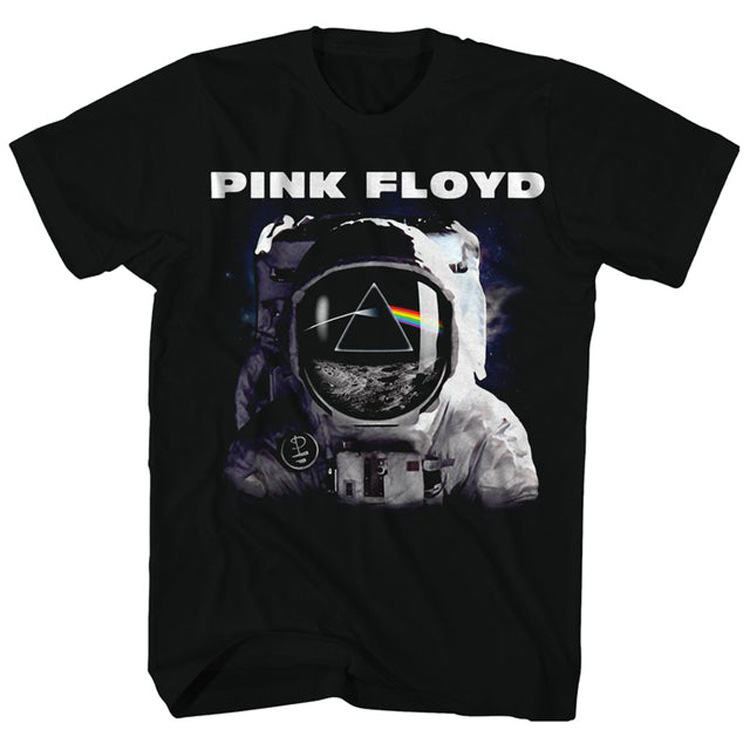 Dark Side of the Moon Astronaut Pink Floyd Black Rock Band Short Sleeve T-shirt
