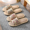 Slide, slippers, summer non-slip footwear indoor platform, Korean style, cotton and linen, soft sole