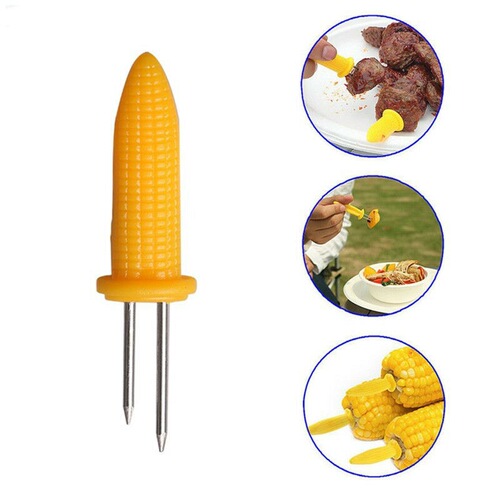 6PCS stainless steel corn roasting needle barbecue skewer barbecue tool accessories outdoor camping barbecue fork fruit fork
