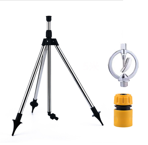 Garden irrigation sprinkler telescopic tripod sprinkler 360° multi-combination sprinkler 4-tap connection