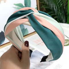 Factory wholesale: Korean-style rainbow fabric hair accessories – trendy, striped, cross-knotted wide-brimmed Mori girl headbands and hair hoops
