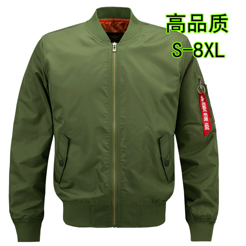 Cross-Border Spring and Autum Outwear Thin Men's Couple Bomber Jacket Ma1 Trendy Brand Baseball Uniform Large Size Production with Samples