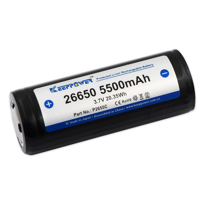 Keeppower 26650 5500mAh 3.6v flashlight battery ICR26650 P2655C