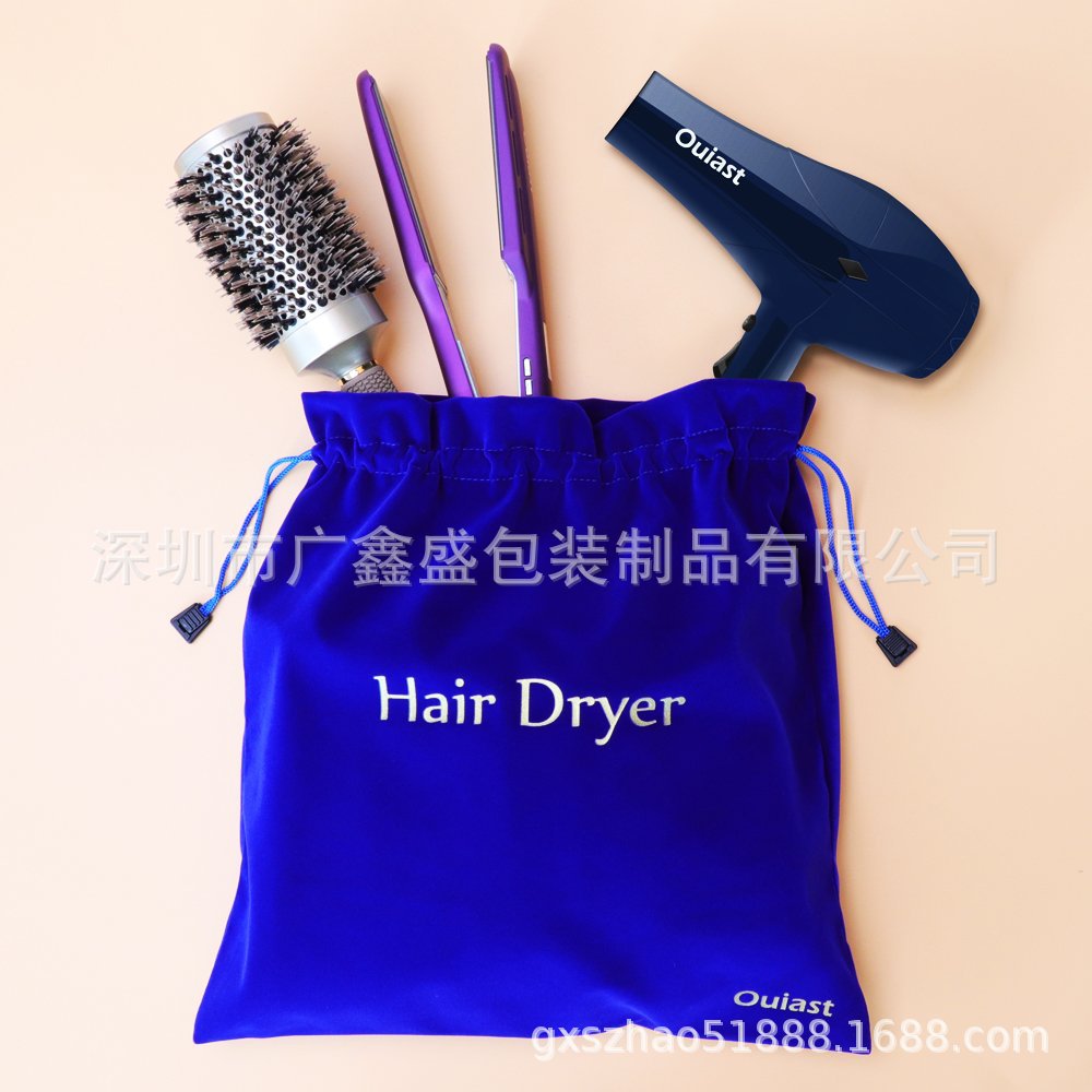 厂供应 高档吹风机拉绳绒布袋 首饰饰品小布袋子 束口拉绳小布袋