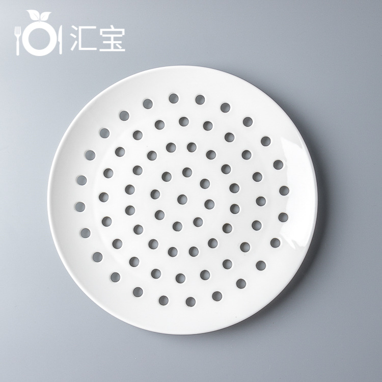 크리 에이 티브 18-30cm 다공성 라운드 스팀 플레이트 레스토랑 호텔 다공성 스팀 플레이트 딤섬 스팀 플레이트 가정용 세라믹 스팀
