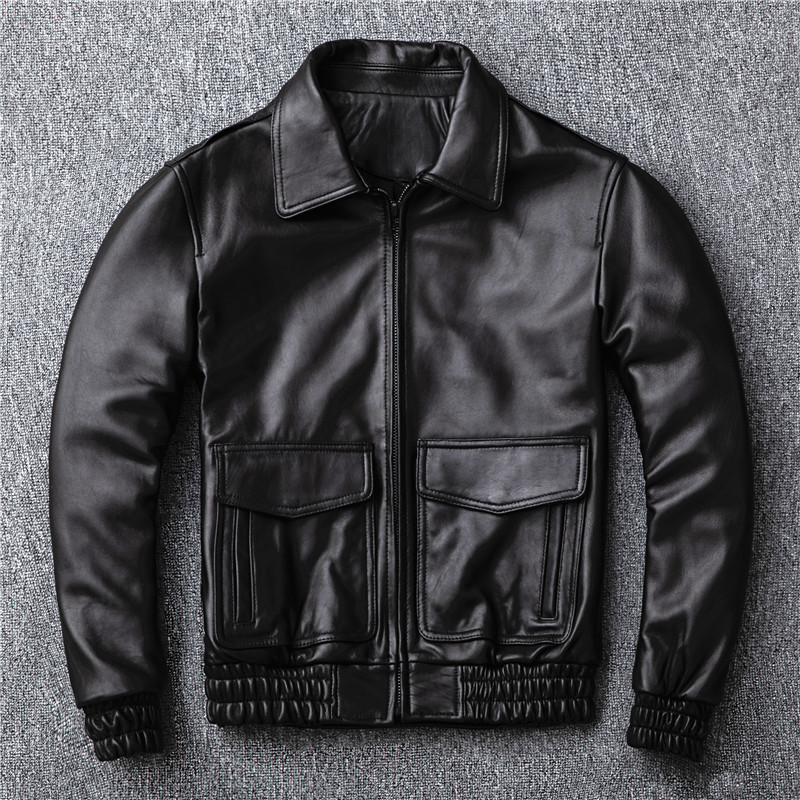 Air Force Pilot Leather Jacket New Zealand Top Sheepskin Genuine Leather Men's Short Flying Suit Coat Air Force Pilot Leather Jacket New Zealand Top Sheepskin Genuine Leather Men's Short Flying Suit Coat