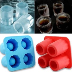 Creative Shape Four-Hole Ice Cup Molds, Summer DIY Edible Ice Cup and Ice Tray Molds
