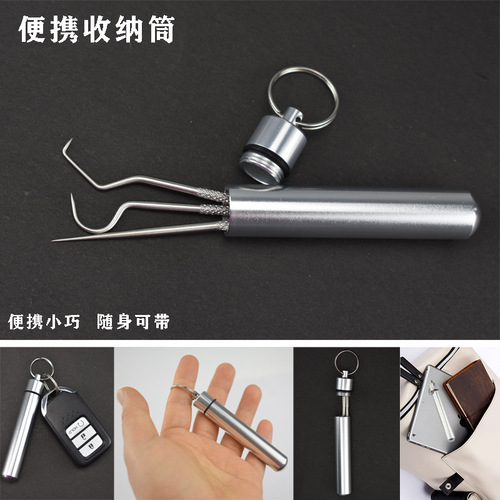 304 Metal Teeth Picking Tools Stainless Steel Toothpick Hook Pin Stick Portable Oral Teeth Cleaning Tool Set