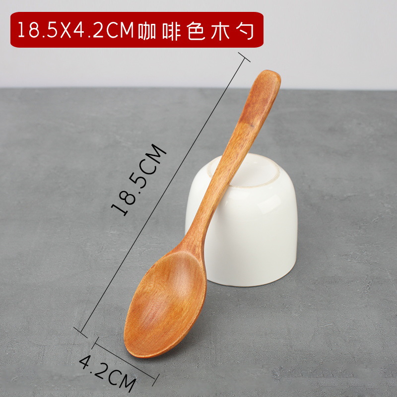 18.5*4.2cm 오래된 옻칠 나무 숟가락