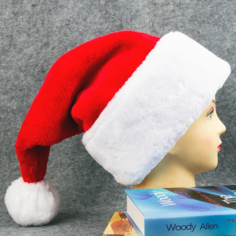 Velvet long Christmas hat, decorations, increased thickness